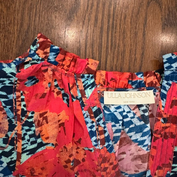 Ulla Johnson Red and Blue Geometric Floral Set - Picture 2 of 2